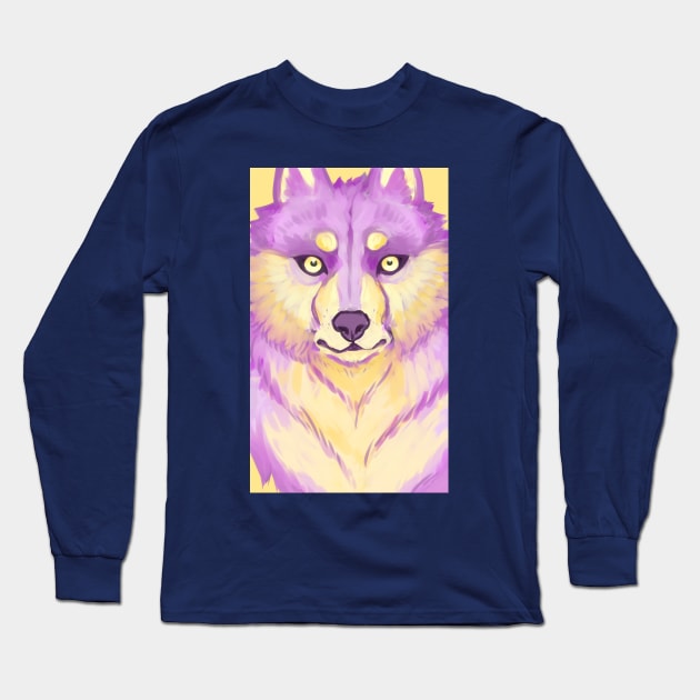 Purple Wolf Long Sleeve T-Shirt by Dragon_doggo